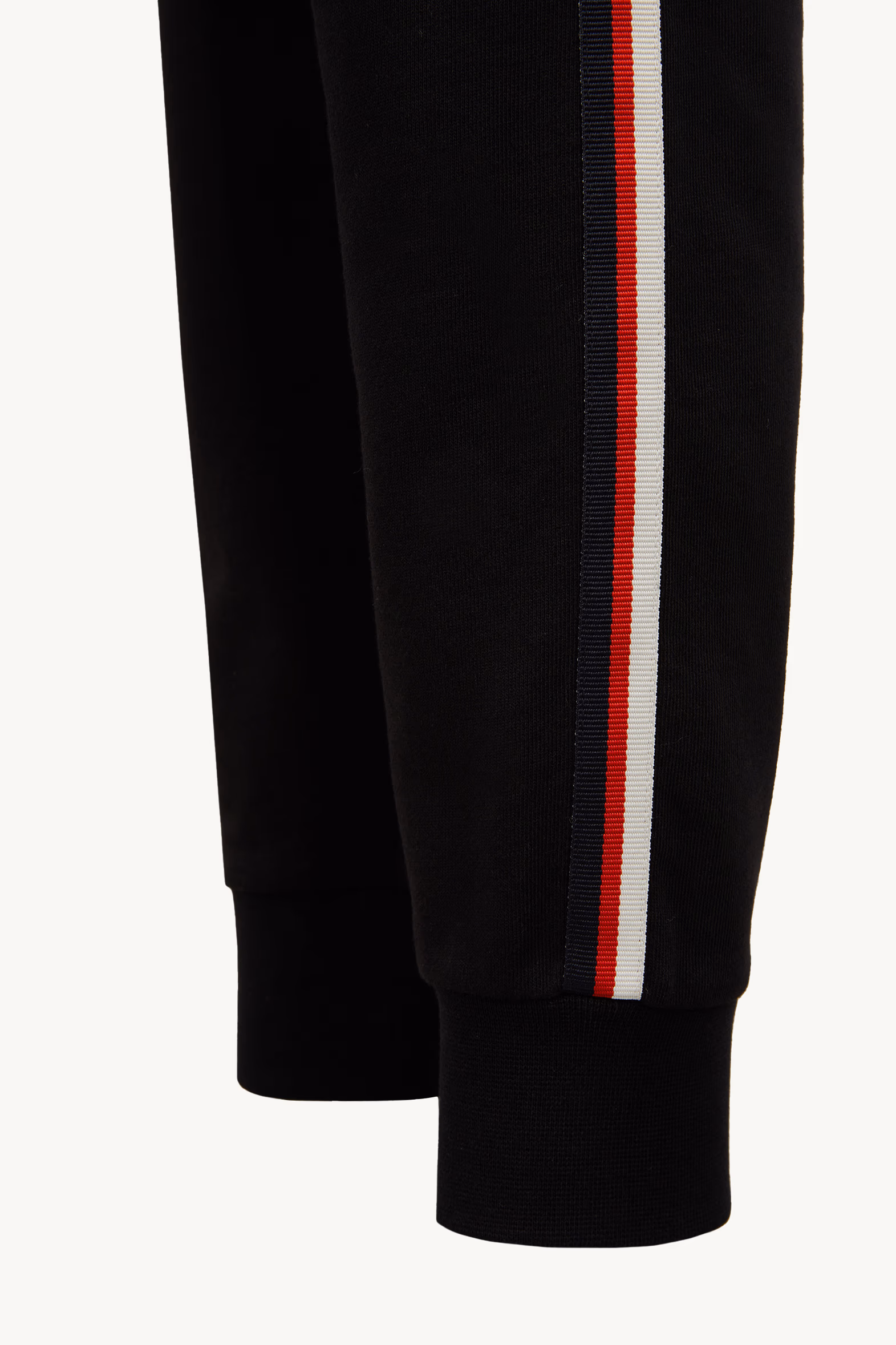 Pantalones deportivos de algodón con ribetes tricolor Niño Negro Moncler 3